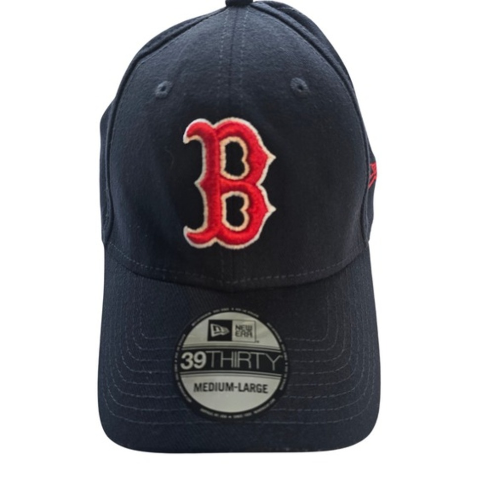 New Era Boston Red Sox 39THIRTY MLB‎ Baseball Cap Medium Large Navy Red